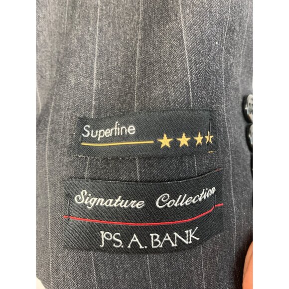 Jos. A. Bank Signature Wool 2-Button Grey Stripe Suit Jacket Only Size 44L 8106 - Picture 4 of 9